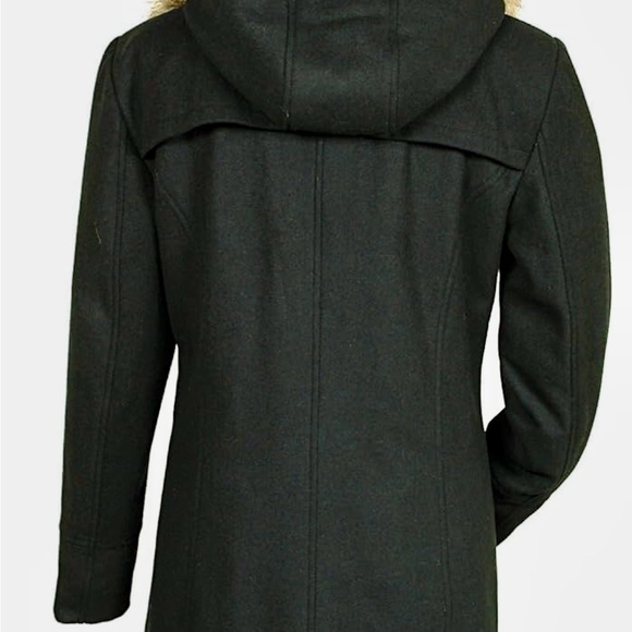 Alpine Swiss Duffy Women’s Wool Coat Fur Trim Hooded Parka Jacket. XL. - Picture 4 of 14